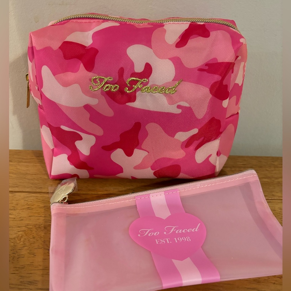 Too Faced Make Up Cosmetic Travel Bags Bundle of Two NWOT